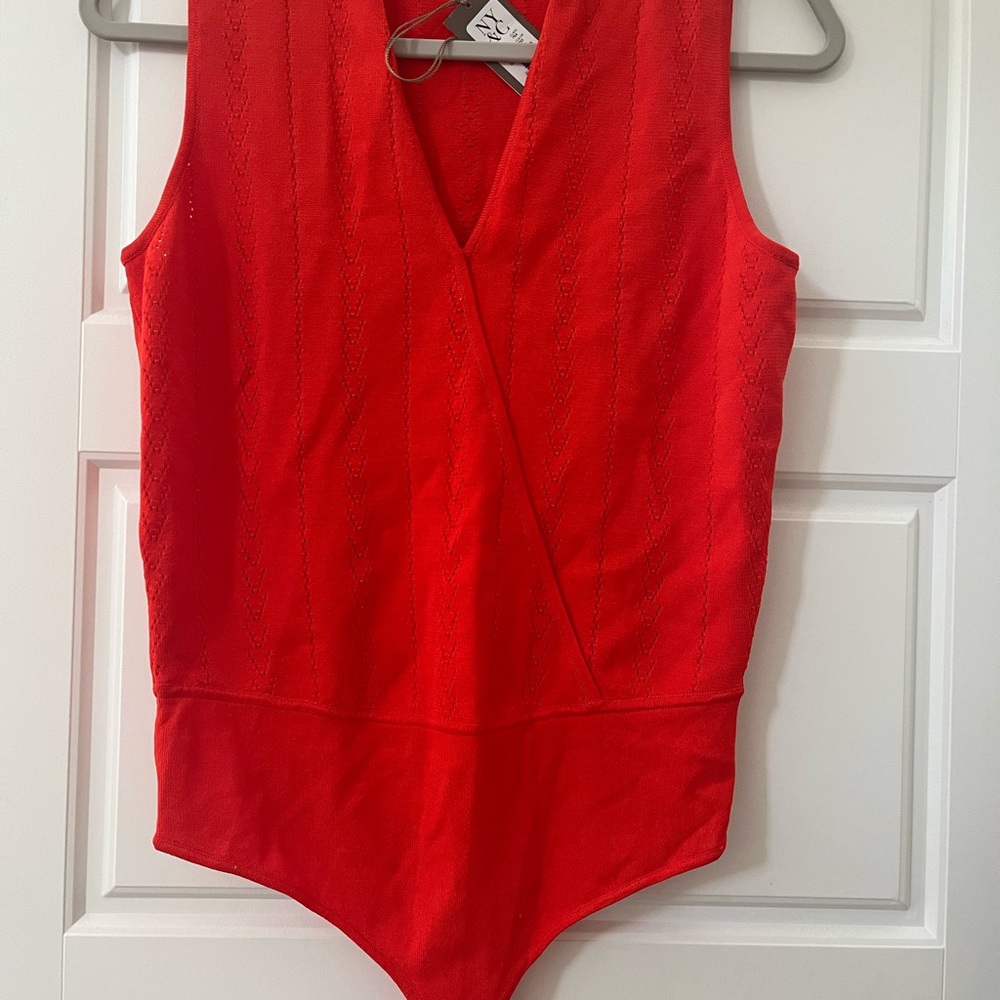 Eva Mendes for New York & Company Red Knit Top